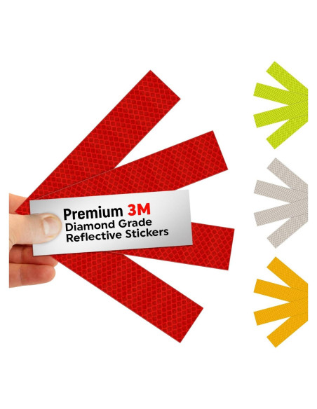 Tiras Reflectantes Rojas SmartSign 3M 3.81 x 15.24 cm - Paquete de 4