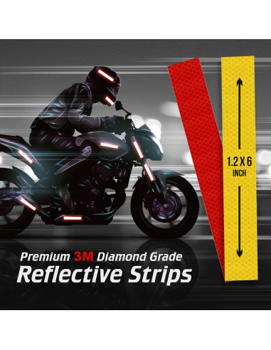 Tiras Reflectantes Rojas SmartSign 3M 3.81 x 15.24 cm - Paquete de 4