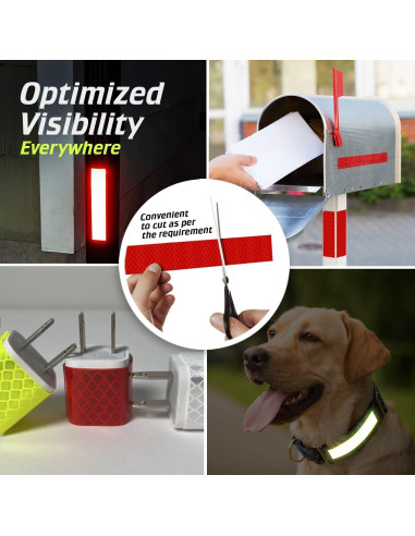 Tiras Reflectantes Rojas SmartSign 3M 3.81 x 15.24 cm - Paquete de 4