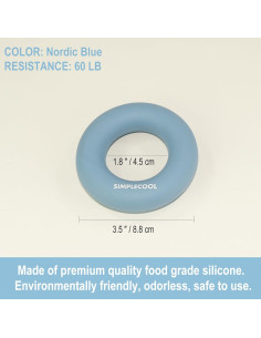 Entrenador de Fuerza de Agarre SIMPLECOOL 60lb Silicona Azul 2