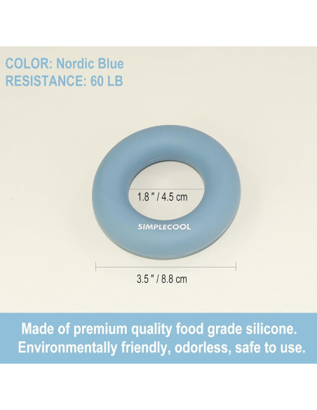 Entrenador de Fuerza de Agarre SIMPLECOOL 60lb Silicona Azul