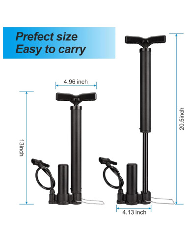 Bomba de Bicicleta HOMEE Portátil 130Psi Doble Válvula