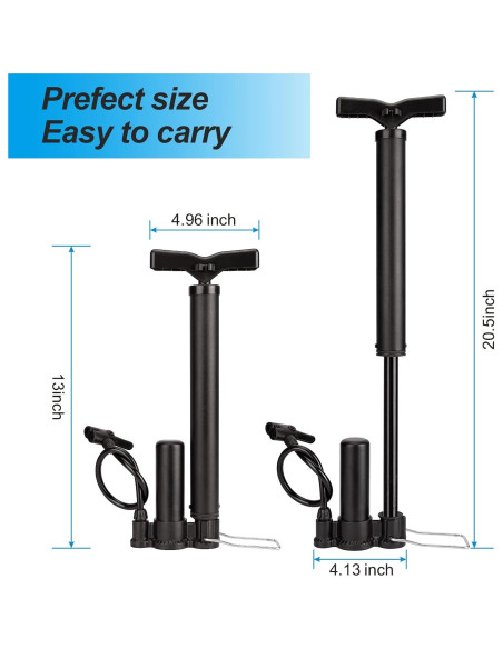 Bomba de Bicicleta HOMEE Portátil 130Psi Doble Válvula