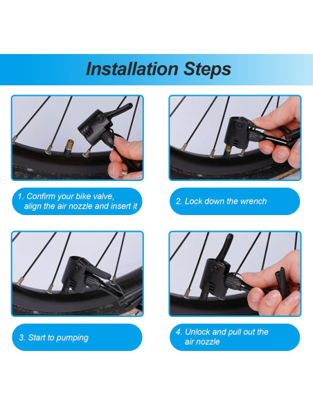 Bomba de Bicicleta HOMEE Portátil 130Psi Doble Válvula