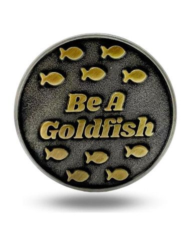 Marcador de Pelota de Golf Magnético Pez Dorado Metal Completo