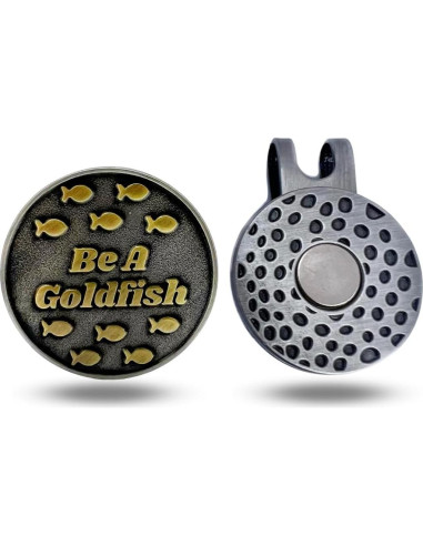 Marcador de Pelota de Golf Magnético Pez Dorado Metal Completo