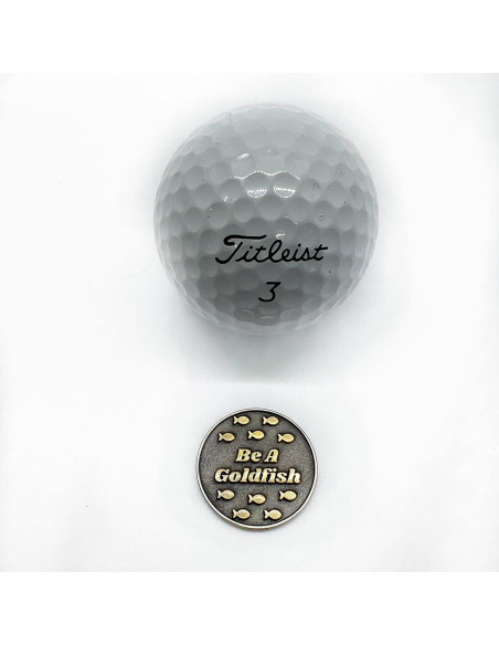 Marcador de Pelota de Golf Magnético Pez Dorado Metal Completo
