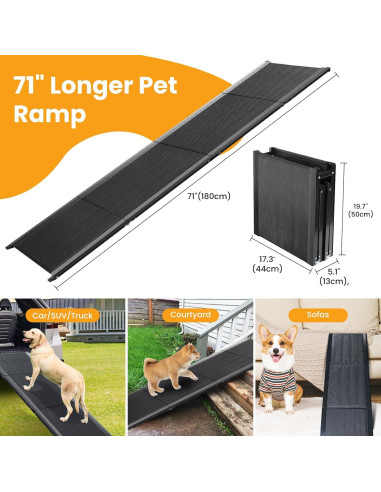 Rampa Plegable para Perros PALATALA 180 cm Antideslizante