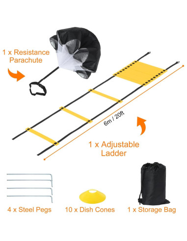Kit de Entrenamiento de Velocidad PATIKIL con Escalera 6m