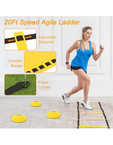 Kit de Entrenamiento de Velocidad PATIKIL con Escalera 6m