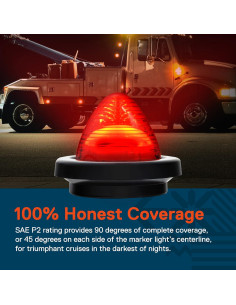 Luz Marcador Beehive 2" Rojo True Mods IP67 para Remolque 2