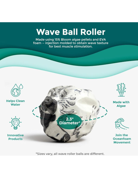 Rodillo de Masaje Oceanfoam Wave - Paquete de 3 Pelotas 5.8cm