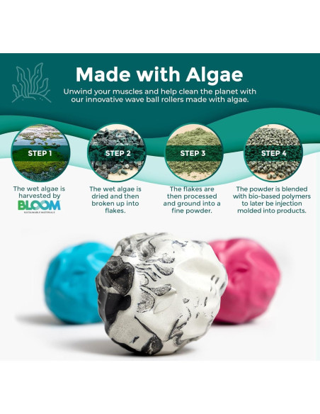 Rodillo de Masaje Oceanfoam Wave - Paquete de 3 Pelotas 5.8cm