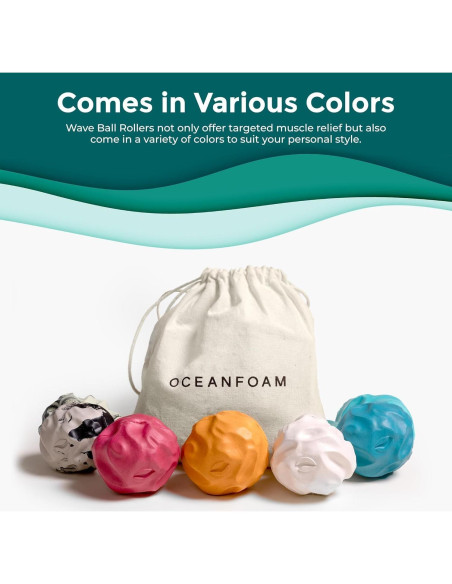 Rodillo de Masaje Oceanfoam Wave - Paquete de 3 Pelotas 5.8cm