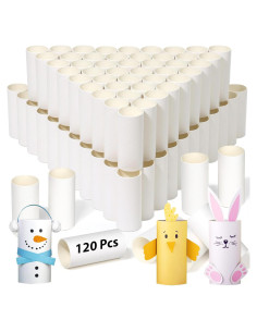 120 Tubos de Cartón para Manualidades MAPVOLUT 8.5 cm Blanco