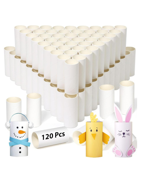 120 Tubos de Cartón para Manualidades MAPVOLUT 8.5 cm Blanco 120 Tubos de Cartón para Manualidades MAPVOLUT 8.5 cm Blanco