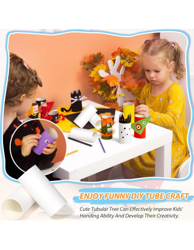 120 Tubos de Cartón para Manualidades MAPVOLUT 8.5 cm Blanco