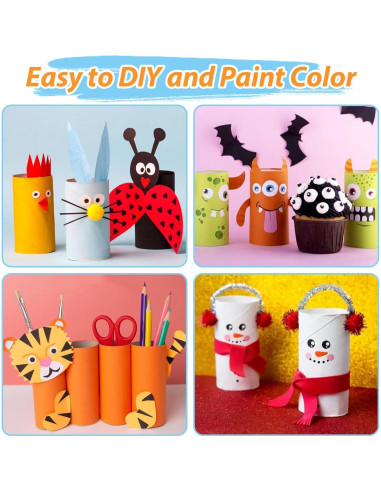 120 Tubos de Cartón para Manualidades MAPVOLUT 8.5 cm Blanco