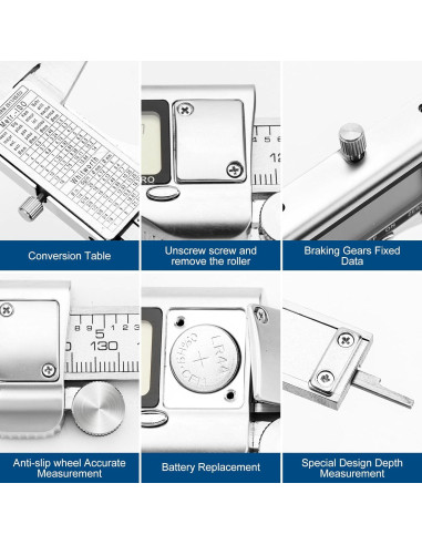Calibrador Digital QDXMD de Acero Inoxidable 150 mm LCD