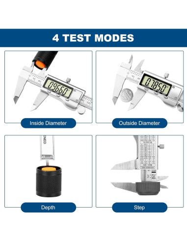 Calibrador Digital QDXMD de Acero Inoxidable 150 mm LCD