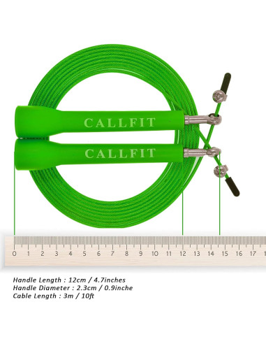 Cuerda de Salto Rápido Callfit 3.05m Ajustable Doble Rodamiento