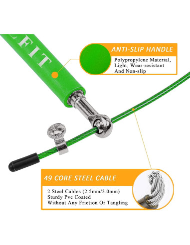 Cuerda de Salto Rápido Callfit 3.05m Ajustable Doble Rodamiento