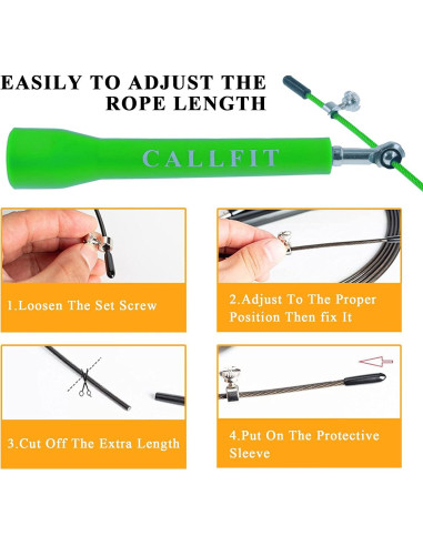 Cuerda de Salto Rápido Callfit 3.05m Ajustable Doble Rodamiento