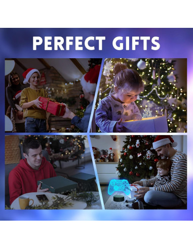 Lámpara Nocturna 3D Gamepad LED Okayera con Control Remoto