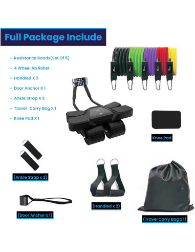 Rodillo Abdominal Royal Blaze 4 Ruedas con Soporte para Codos