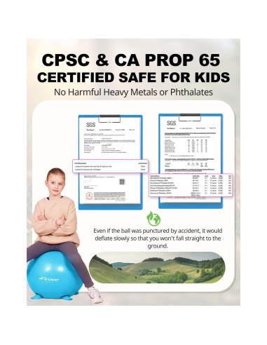 Silla de Pelota de Yoga Trideer 45cm Azul para Niños