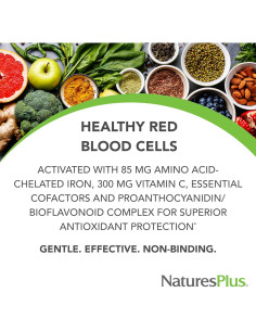 Suplemento de Hierro Hema-Plex NaturesPlus - 60 Gelatinas Veganas 2
