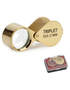 Lupa de bolsillo Rongon 30X con estuche retráctil 21mm