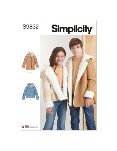 Patrón de Costura Chaqueta con Capucha Simplicity S9832 Tallas 7-14