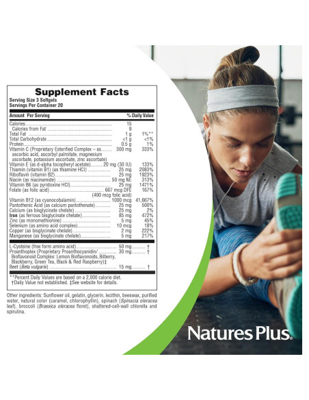 Suplemento de Hierro Hema-Plex NaturesPlus - 60 Gelatinas Veganas Suplemento de Hierro Hema-Plex NaturesPlus - 60 Gelatinas Veganas