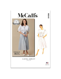 Patrón de Costura Vintage McCall's M8540 Top y Falda 80s