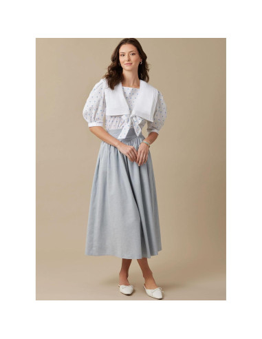 Patrón de Costura Vintage McCall's M8540 Top y Falda 80s