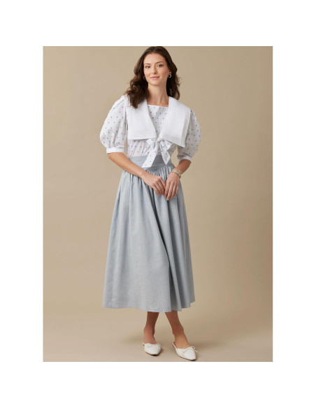 Patrón de Costura Vintage McCall's M8540 Top y Falda 80s