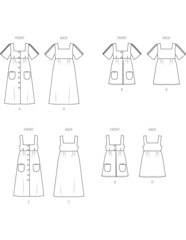 Patrón de Costura Vintage McCall's M8570 - Vestido, Mono y Top 6-14