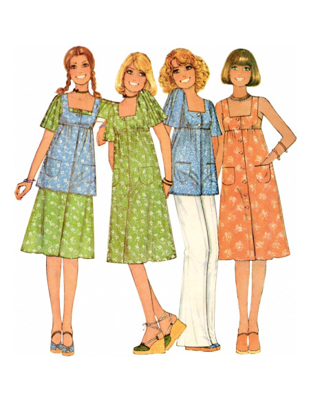 Patrón de Costura Vintage McCall's M8570 - Vestido, Mono y Top 6-14