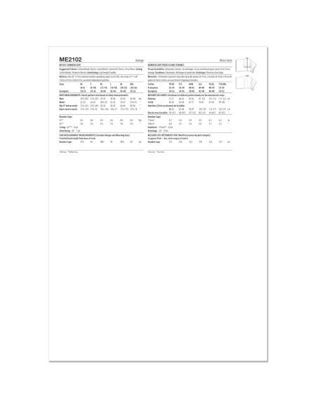 Patrón de Costura Capa Bomber Mujer Know Me ME2102 Tallas XS-XXL