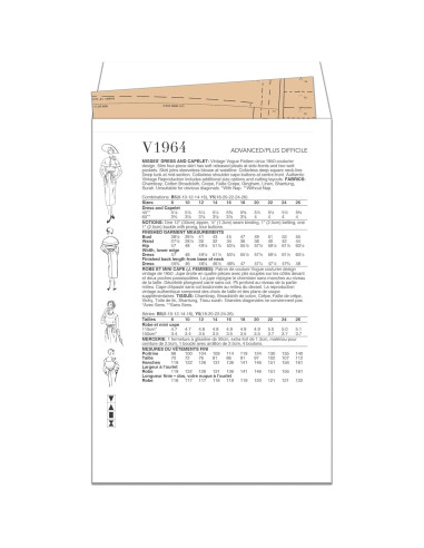 Patrón de Costura Vogue Vintage 1950 Capa y Vestido 18-26