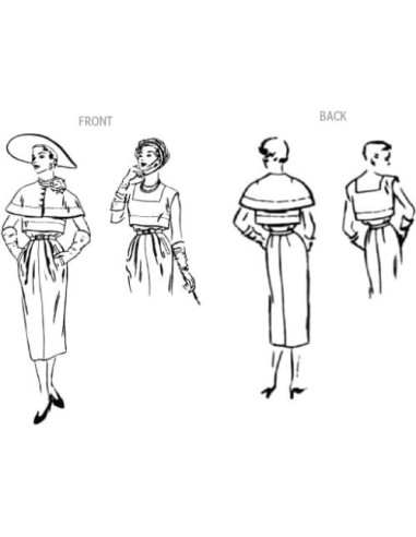 Patrón de Costura Vogue Vintage 1950 Capa y Vestido 18-26