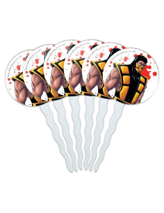 Toppers de Cupcake Mortal Kombat Klassic Scorpion - Set de 6