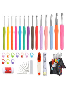 Set de Ganchillos Ergonómicos YOJOB 14 Tamaños 2.25mm a 10mm