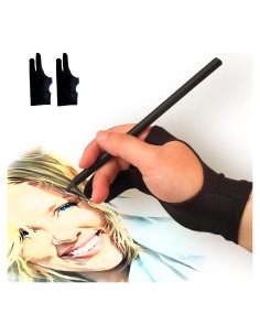 Guante Digital para Dibujo Picoggo - 2 PCS, Pequeño, Negro