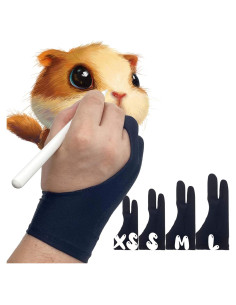 Guante de Dibujo AKX para Tableta Gráfica - 2 Dedos, Negro