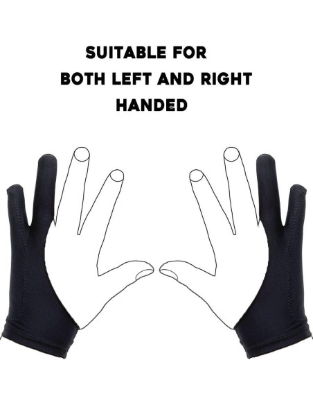 Guante de Dibujo AKX para Tableta Gráfica - 2 Dedos, Negro