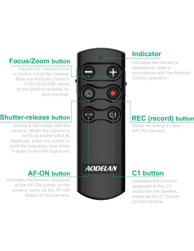 Control Remoto Inalámbrico AODELAN RMT-P1BTA para Cámaras Sony