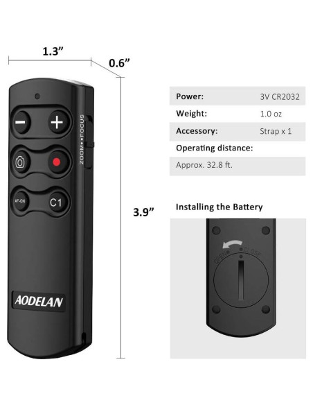 Control Remoto Inalámbrico AODELAN RMT-P1BTA para Cámaras Sony