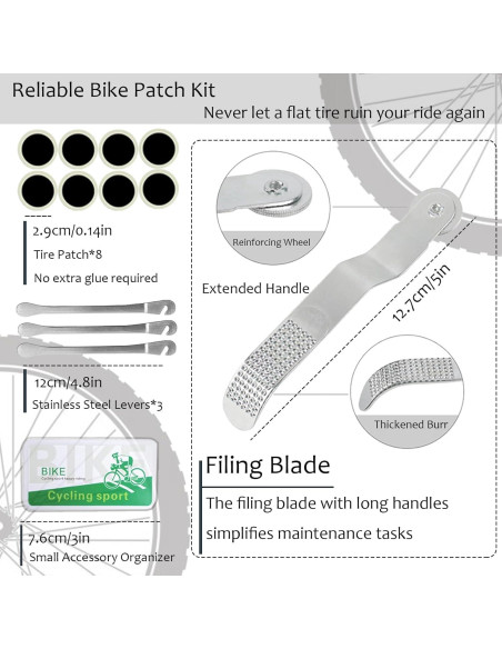 Kit de Reparación de Neumáticos de Bicicleta DERERSTE U-BTRTK